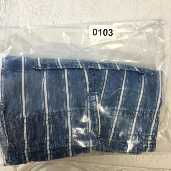 American Eagle Striped Paperbag Denim Shorts Size 6 - Picture 9 of 9